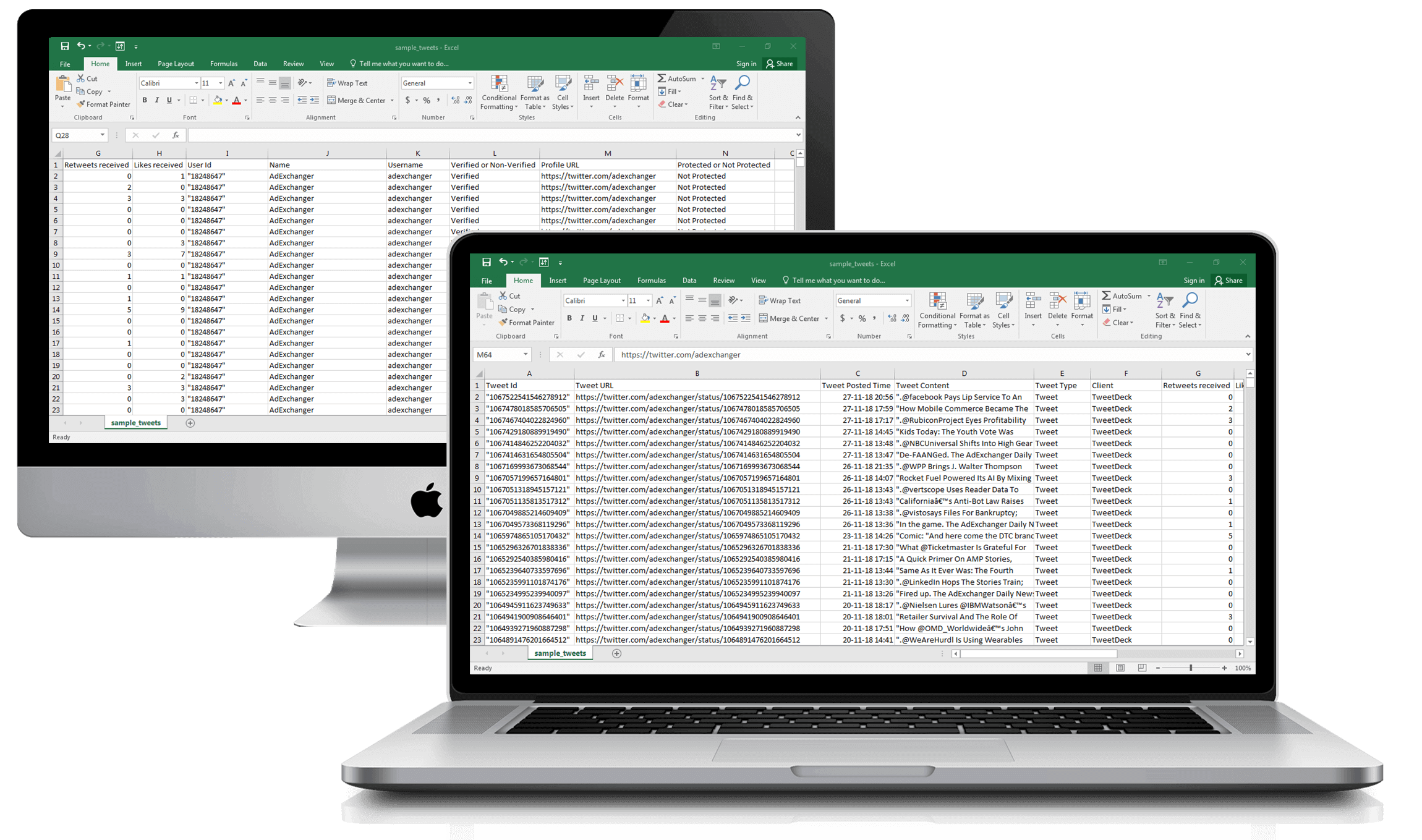 Tweets CSV details First
