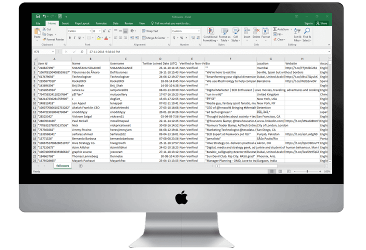 Get Raw data in CSV JSON and Excel formats